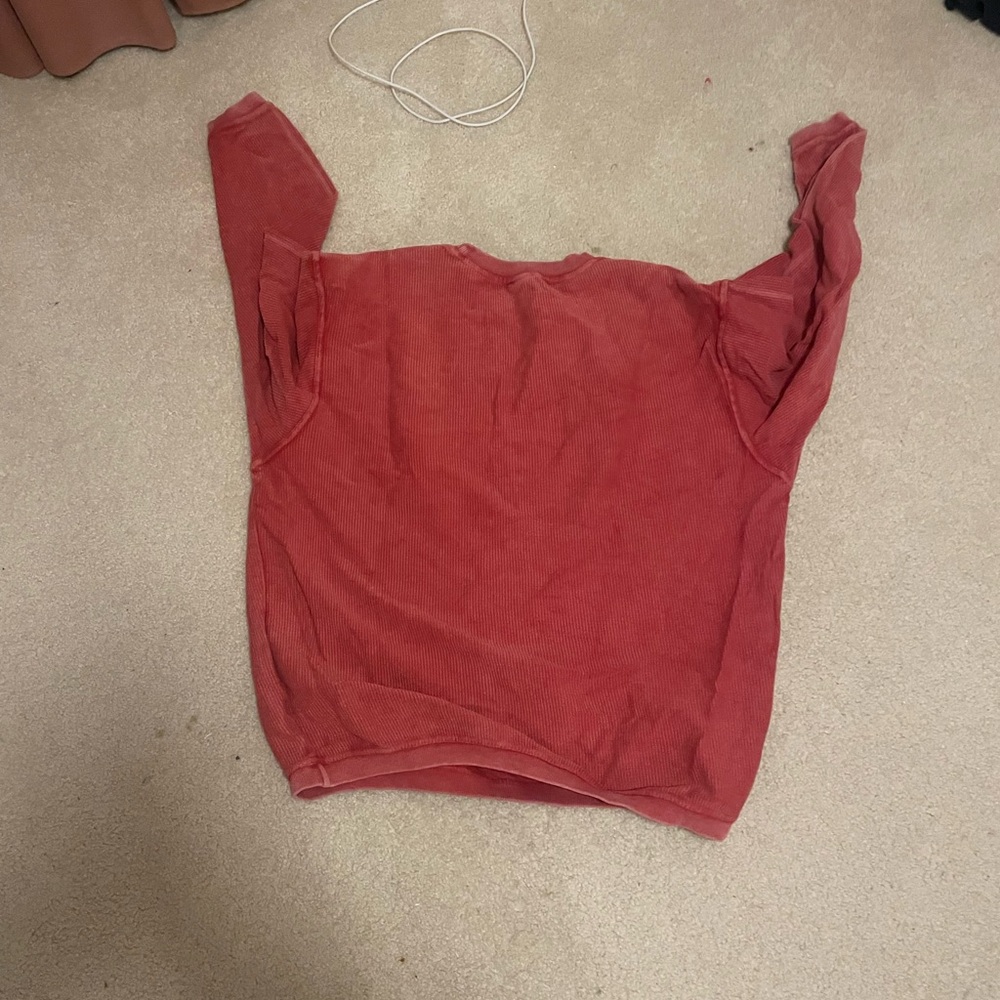 Women's Red Long Sleeve Top